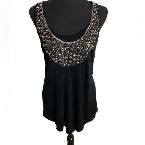 #141 KENSIE Beaded Stretch Halter Tank Top - Picture 1 of 6